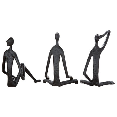 Eisen Design Skulptur "Sitting" 3tlg. - Luxurelle-Shop