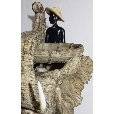 Elefant mit Reiter Skulptur mit Schale Kartenhalter Dekoschale Schlüsselschale - Luxurelle-Shop