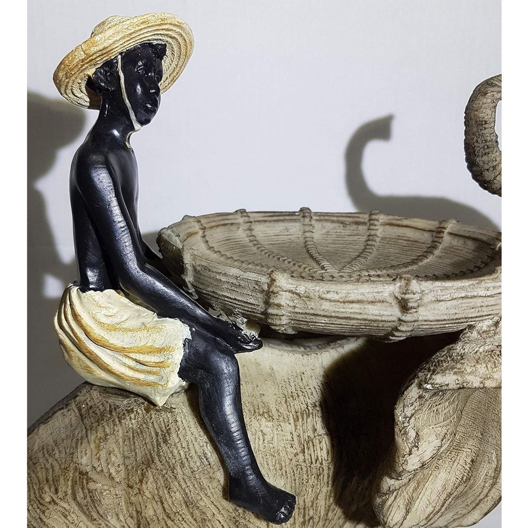 Elefant mit Reiter Skulptur mit Schale Kartenhalter Dekoschale Schlüsselschale - Luxurelle-Shop