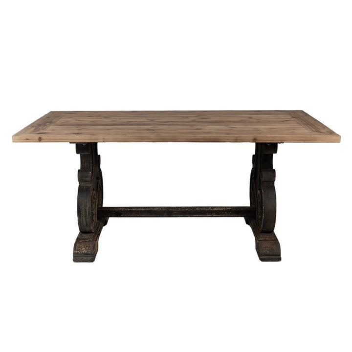 Esstisch Vintage Braun Schwarz 180 cm – eleganter Holztisch im klassischen Stil