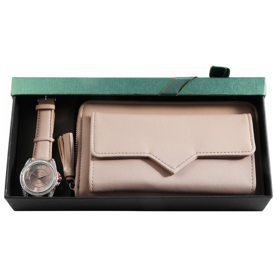 Excellanc Damen-Geschenkset Lederimitat Armbanduhr in 2 Farben - Luxurelle-Shop