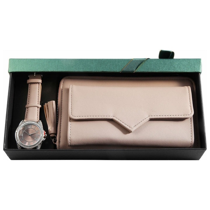 Excellanc Damen-Geschenkset Lederimitat Armbanduhr in 2 Farben - Luxurelle-Shop