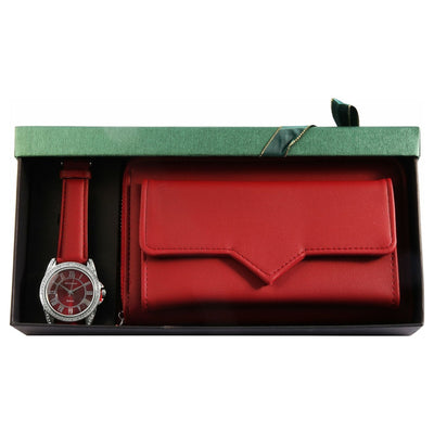 Excellanc Damen-Geschenkset Lederimitat Armbanduhr in 2 Farben - Luxurelle-Shop