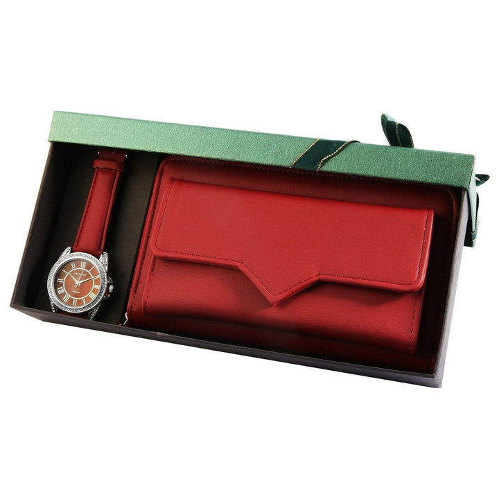 Excellanc Damen-Geschenkset Lederimitat Armbanduhr in 2 Farben - Luxurelle-Shop