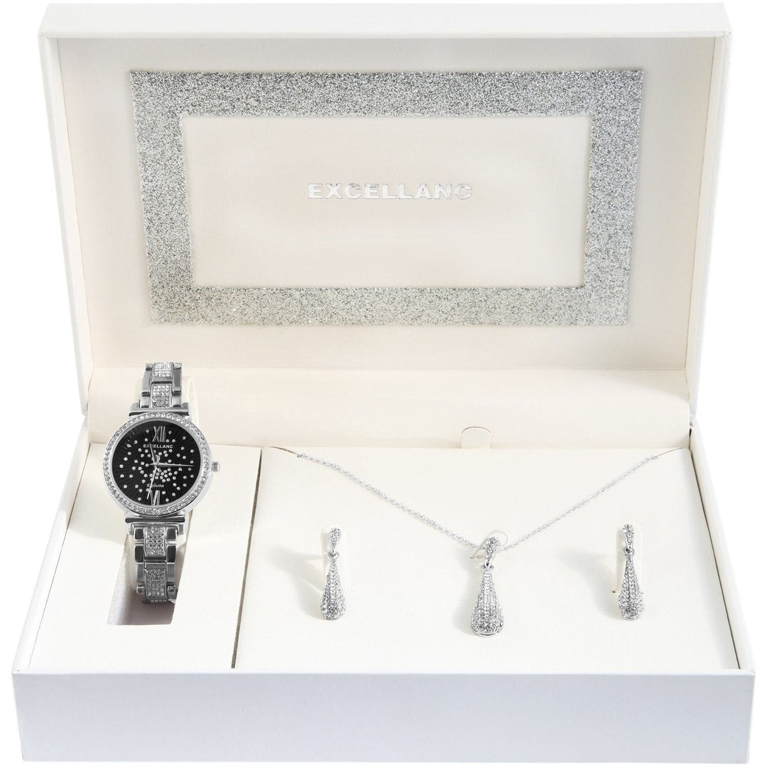 Excellanc Geschenkset mit Damenuhr, Halskette und Ohrringen in 3 Varianten - Luxurelle-Shop