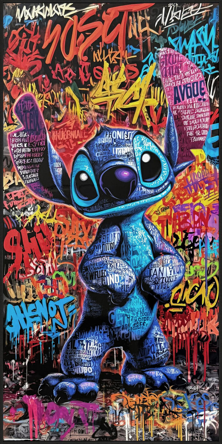 Wandbild Frame Graffiti Stich – moderne Street Art, 60 × 120 cm