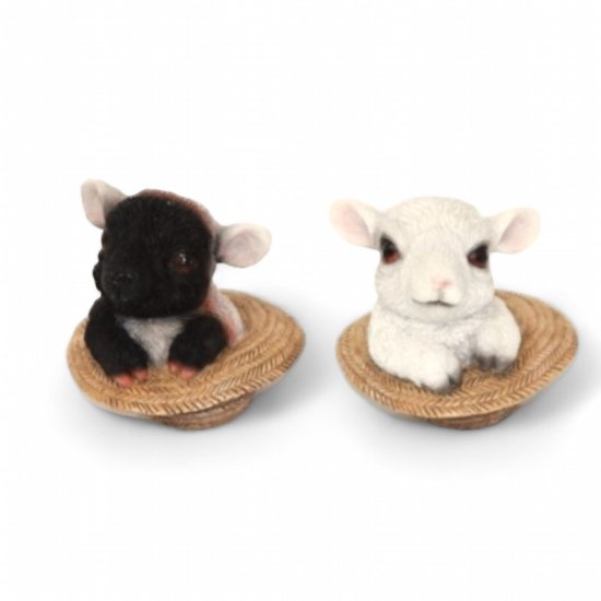 Deko Schaf im Hut 2er Set aus Kunstharz – liebevolle Tierfiguren für Haus und Garten