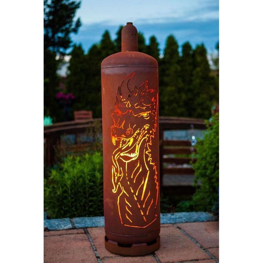 Feuersäule Gasflasche Drache / Handarbeit Made in Germany - jeder Artikel ein Unikat - Luxurelle-Shop