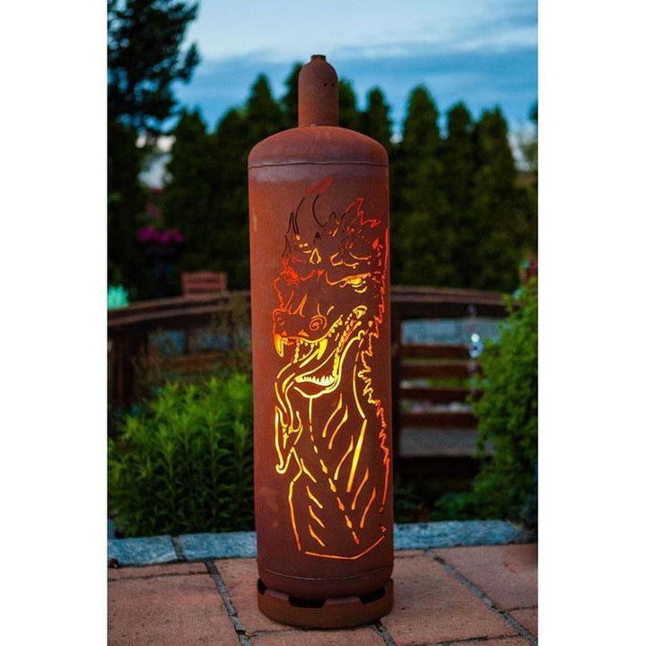 Feuersäule Gasflasche Drache / Handarbeit Made in Germany - jeder Artikel ein Unikat - Luxurelle-Shop