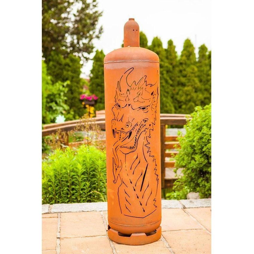 Feuersäule Gasflasche Drache / Handarbeit Made in Germany - jeder Artikel ein Unikat - Luxurelle-Shop