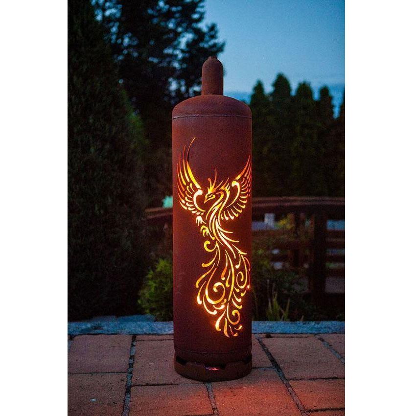 Feuersäule Gasflasche Phoenix / Handarbeit Made in Germany - jeder Artikel ein Unikat - Luxurelle-Shop