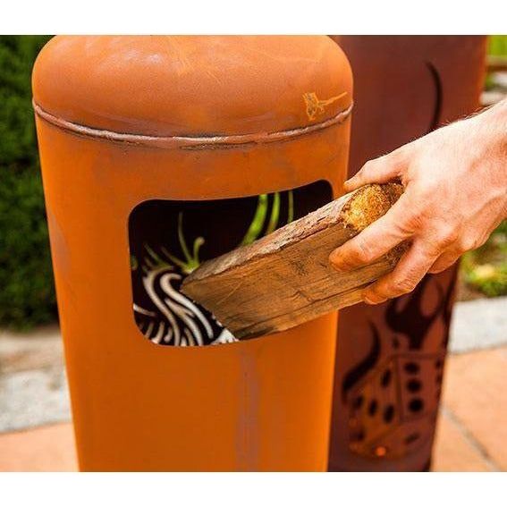 Feuersäule Gasflasche Phoenix / Handarbeit Made in Germany - jeder Artikel ein Unikat - Luxurelle-Shop