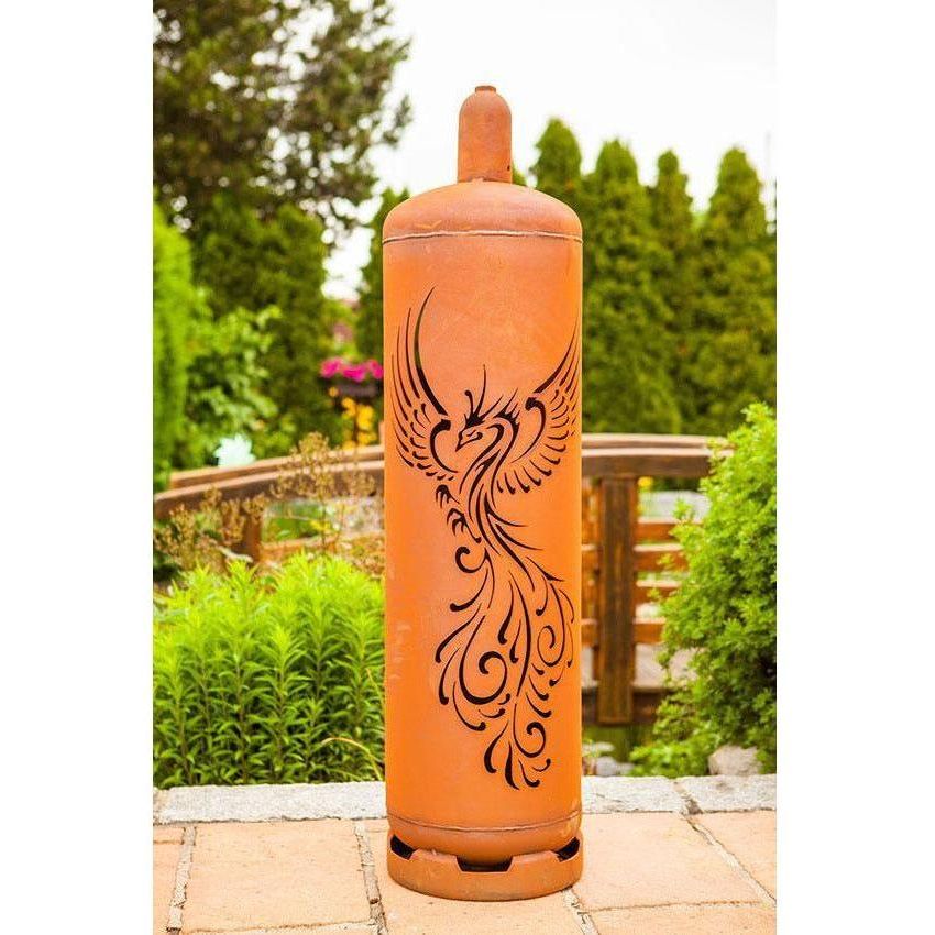 Feuersäule Gasflasche Phoenix / Handarbeit Made in Germany - jeder Artikel ein Unikat - Luxurelle-Shop