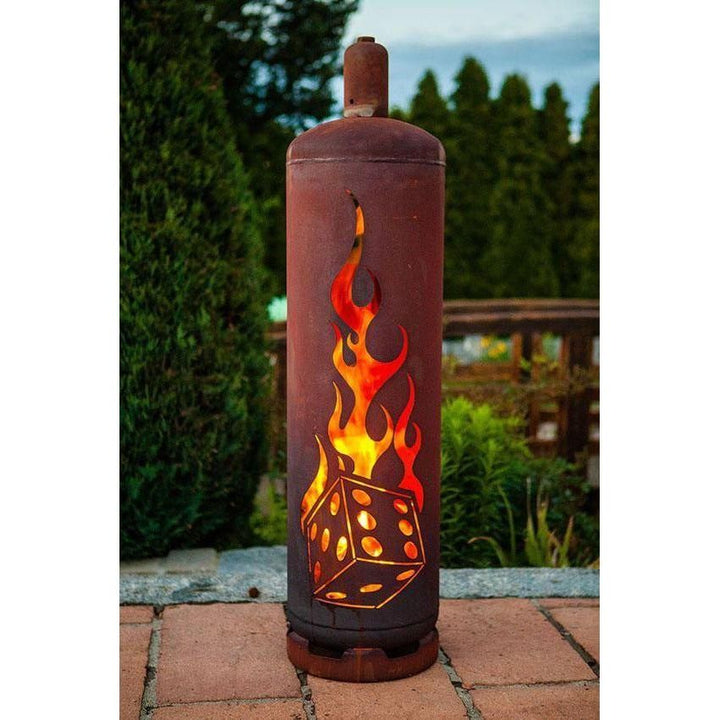 Feuersäule Gasflasche Würfel / Handarbeit Made in Germany - jeder Artikel ein Unikat - Luxurelle-Shop