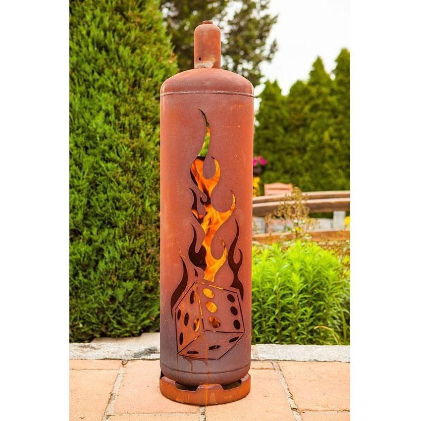Feuersäule Gasflasche Würfel / Handarbeit Made in Germany - jeder Artikel ein Unikat - Luxurelle-Shop