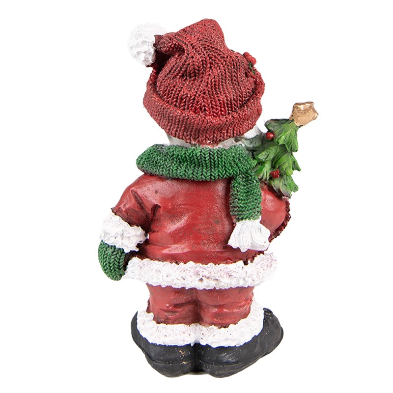 Dekofigur Hund Weihnachten – festliche Tierfigur aus Polyresin in Rot und Grün