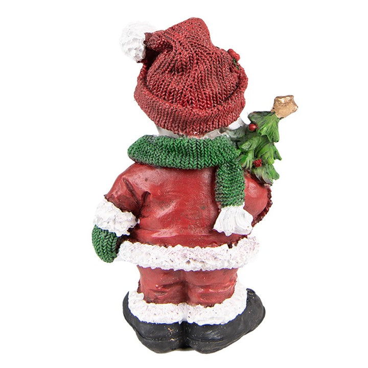 Dekofigur Hund Weihnachten – festliche Tierfigur aus Polyresin in Rot und Grün
