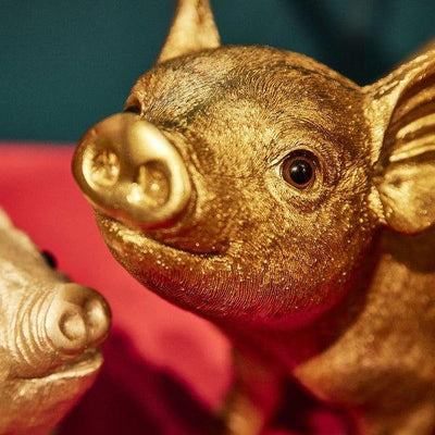 Figur Schwein, gold - Luxurelle-Shop