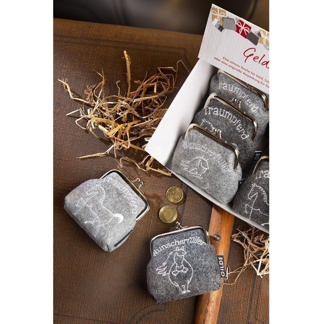Filz Kleine Geldbeutel Klipp "Pferd" - Luxurelle-Shop