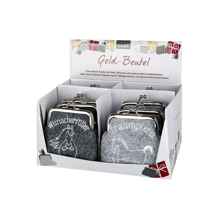 Filz Kleine Geldbeutel Klipp "Pferd" - Luxurelle-Shop