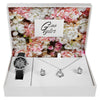 Gina Tylor Geschenkset mit Armbanduhr und Schmuckset aus Kette und Ohrsteckern - Luxurelle-Shop
