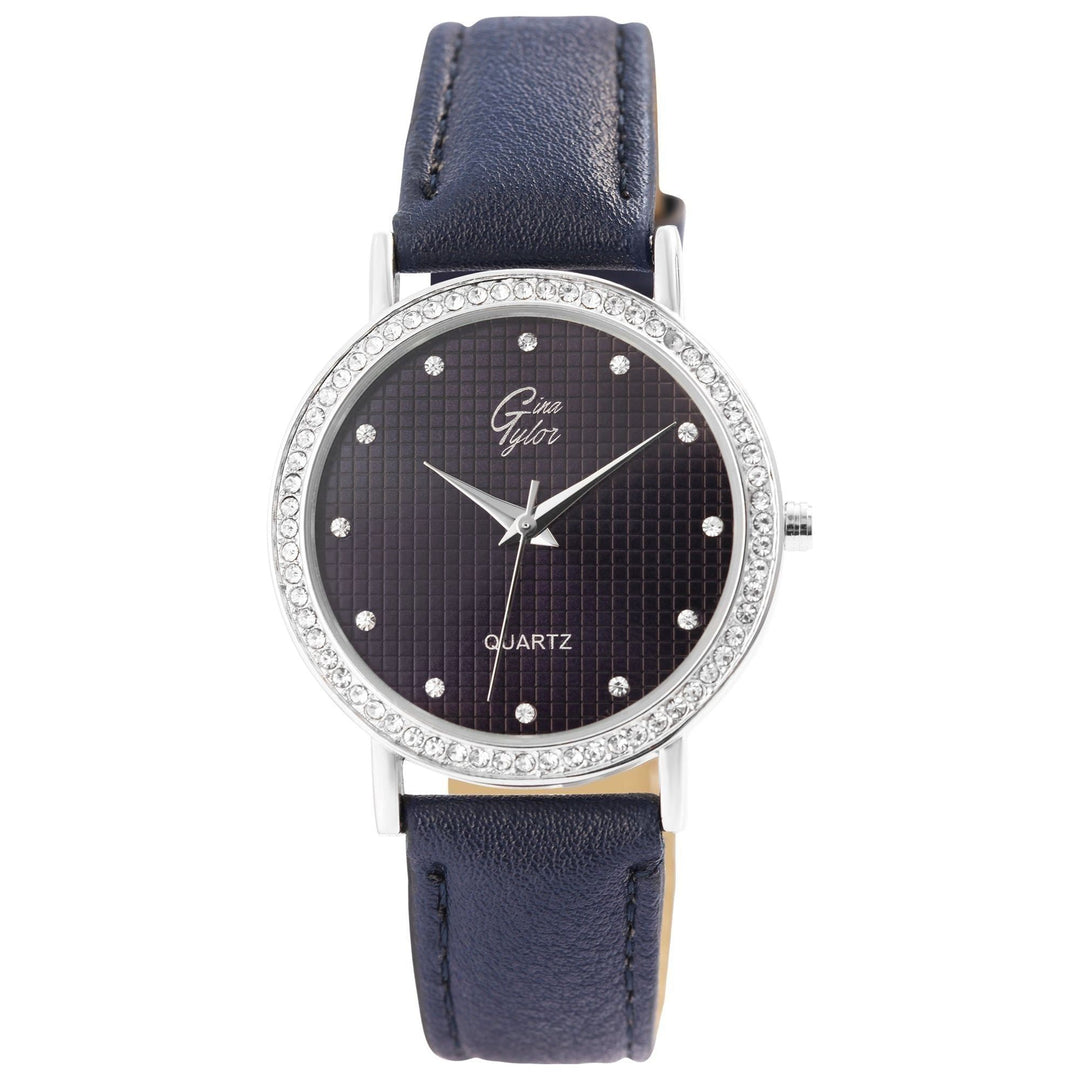 GinaTylor Damengeschenkset mit Armbanduhr, Halskette und Ohrringen,dunkelblau/silberfarbig - Luxurelle-Shop