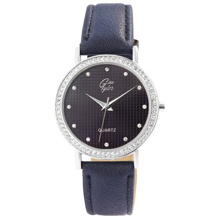 GinaTylor Damengeschenkset mit Armbanduhr, Halskette und Ohrringen,dunkelblau/silberfarbig - Luxurelle-Shop