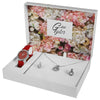 GinaTylor Damengeschenkset mit Armbanduhr, Halskette und Ohrringen,rot/silberfarbig - Luxurelle-Shop