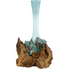Glas Vase mundgeblasen auf Wurzelholz Höhe 25cm - Luxurelle-Shop
