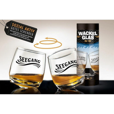 Glas Wackelglas "Seegang" 2er-Set - Luxurelle-Shop