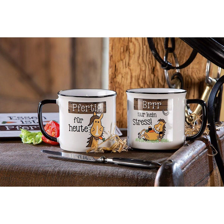 Keramik Tasse "Pfertig für heute" - Luxurelle-Shop