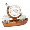 Kolben-Karaffe aus Glas, mit Boots-Ständer & 2 Welt-Gläsern - Luxurelle-Shop