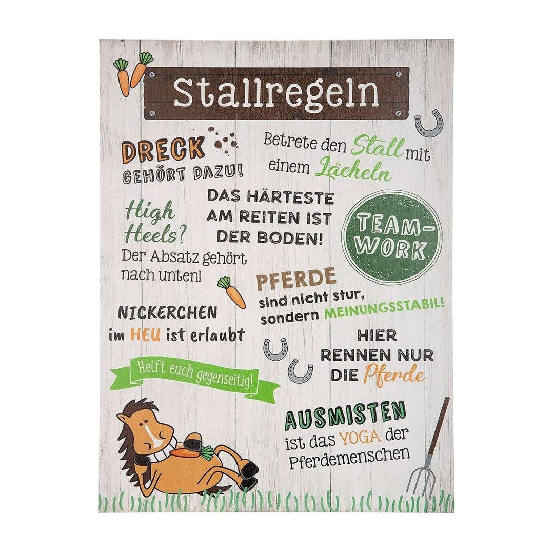 MDF Weisheit "Stallregeln" - Luxurelle-Shop