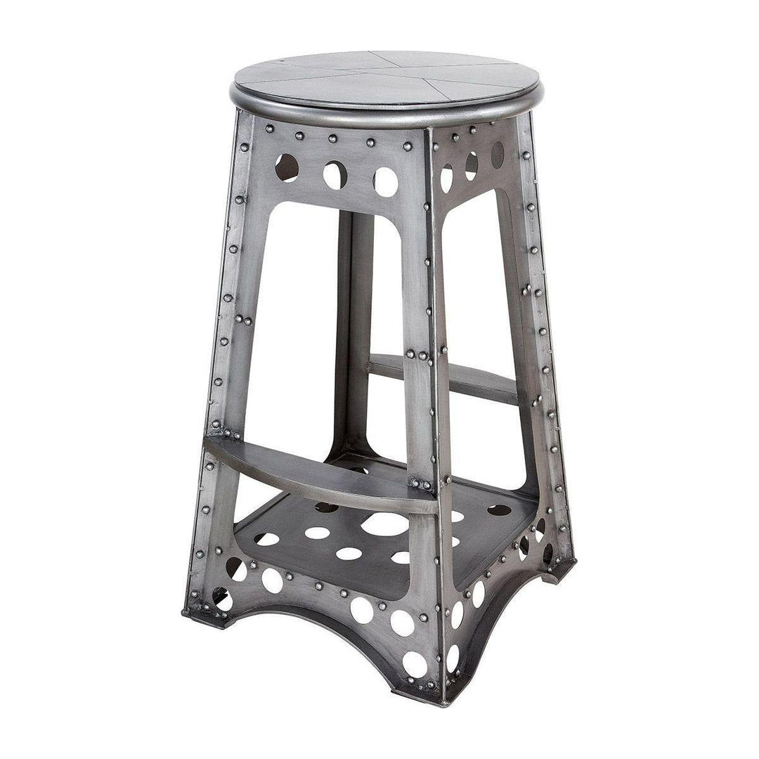 Metall Hocker "Aviation" silber - Luxurelle-Shop