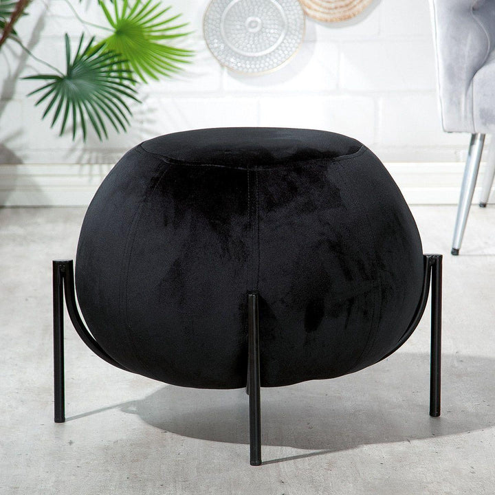 Metall/Samt Hocker/Pouf "York" - Luxurelle-Shop