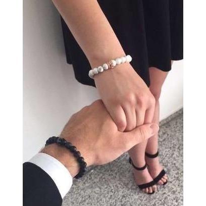 Naturstein Partner Armband König & Königin - Luxurelle-Shop