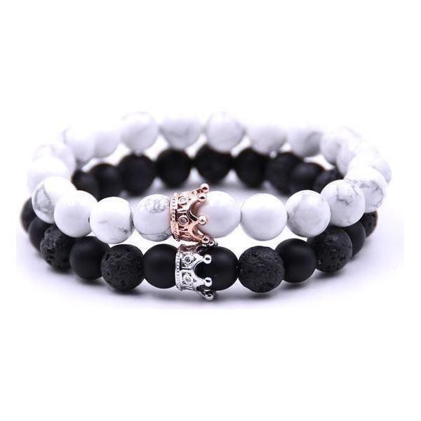 Naturstein Partner Armband König & Königin - Luxurelle-Shop