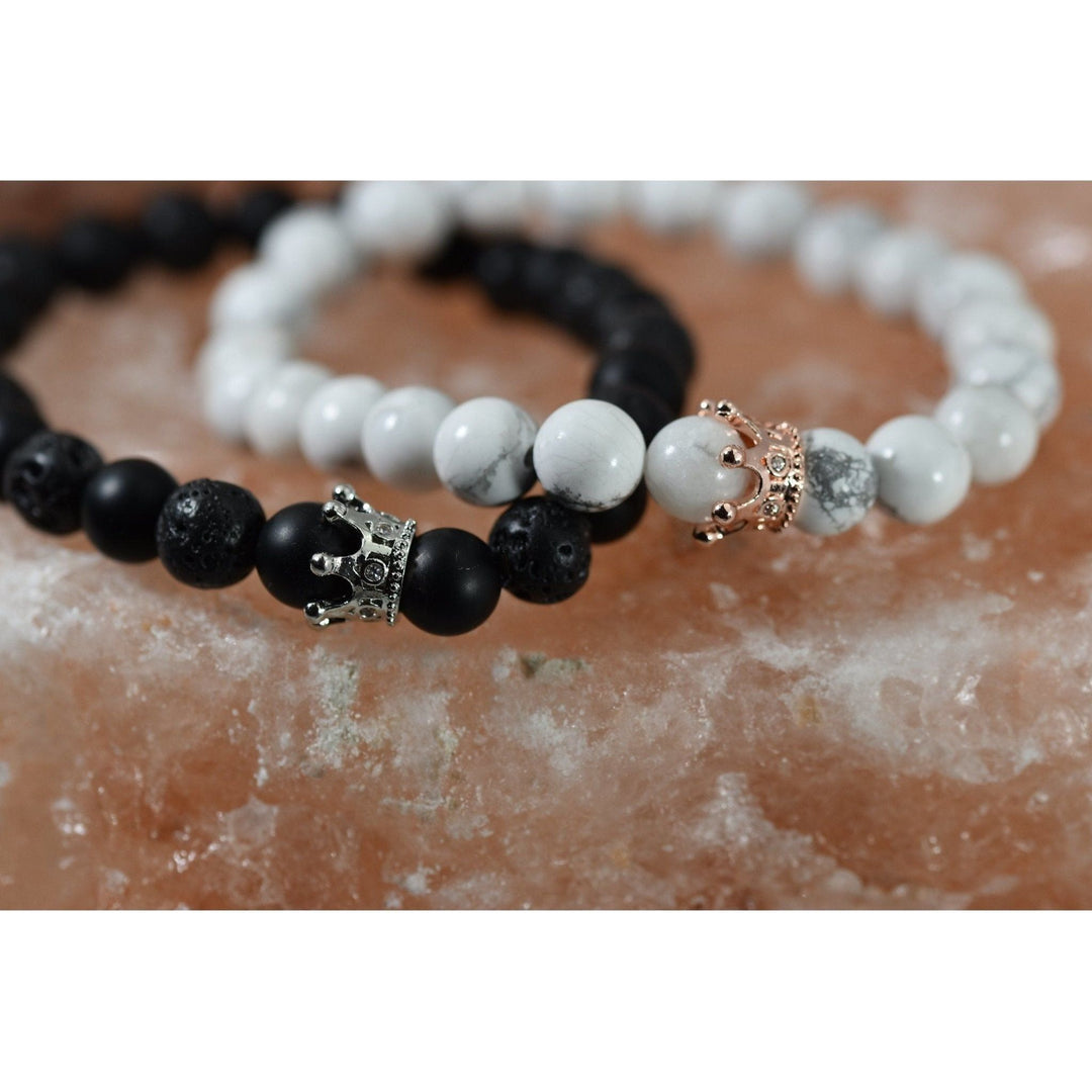 Naturstein Partner Armband König & Königin - Luxurelle-Shop