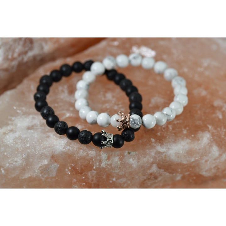 Naturstein Partner Armband König & Königin - Luxurelle-Shop