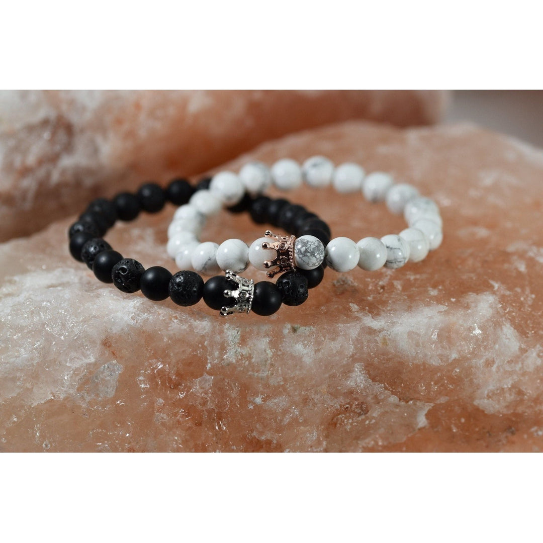 Naturstein Partner Armband König & Königin - Luxurelle-Shop