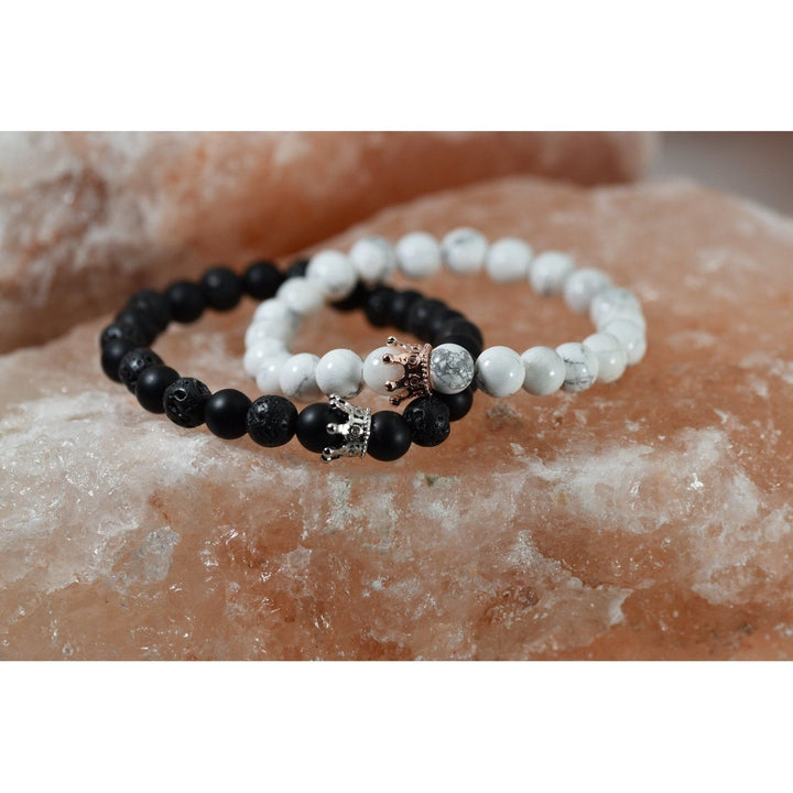 Naturstein Partner Armband König & Königin - Luxurelle-Shop