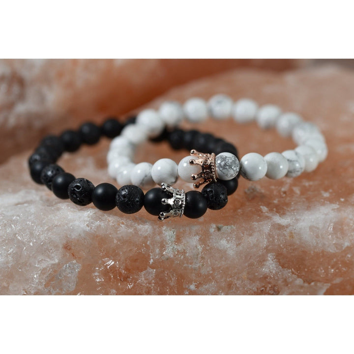 Naturstein Partner Armband König & Königin - Luxurelle-Shop