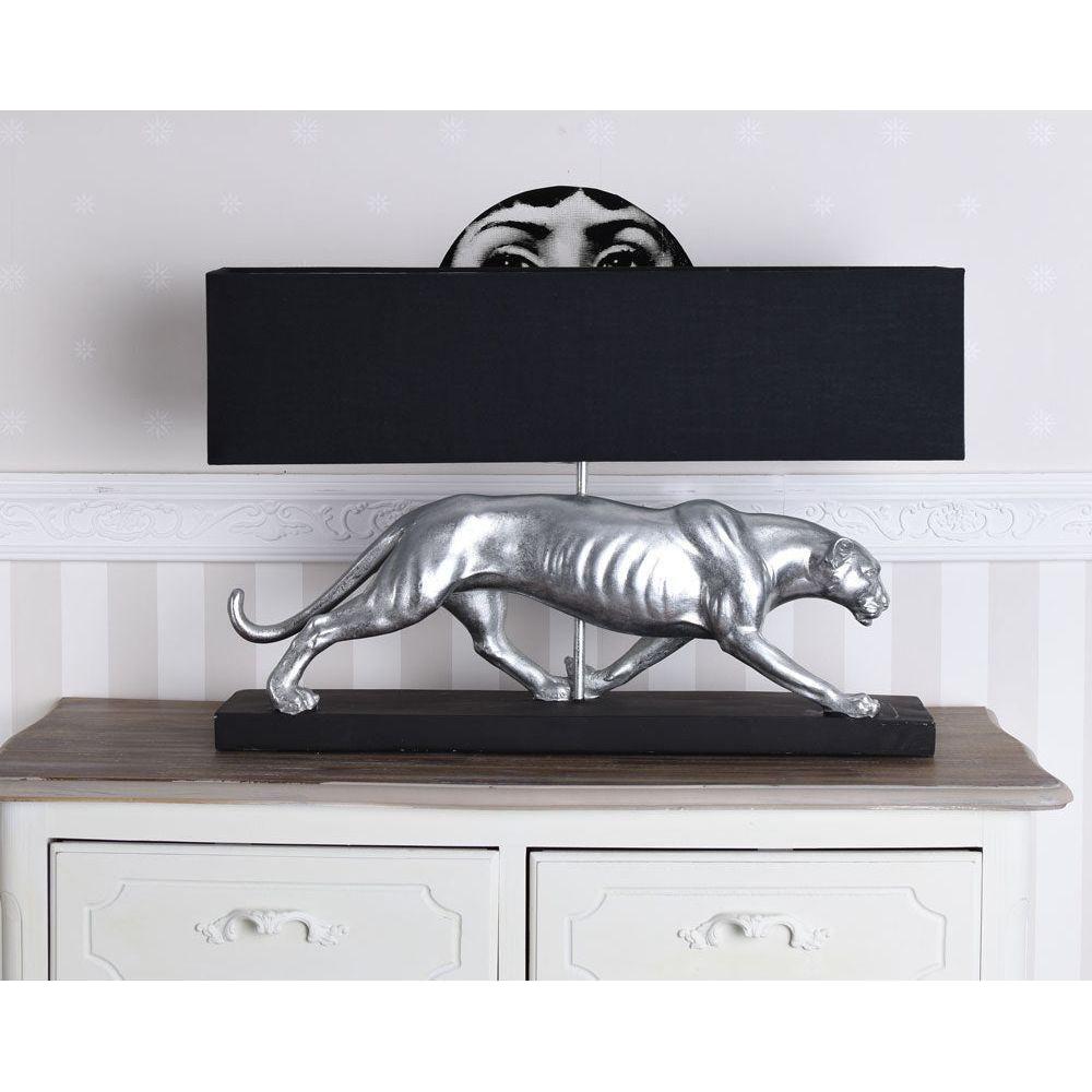 Panther-Tischleuchte, silber - Luxurelle-Shop