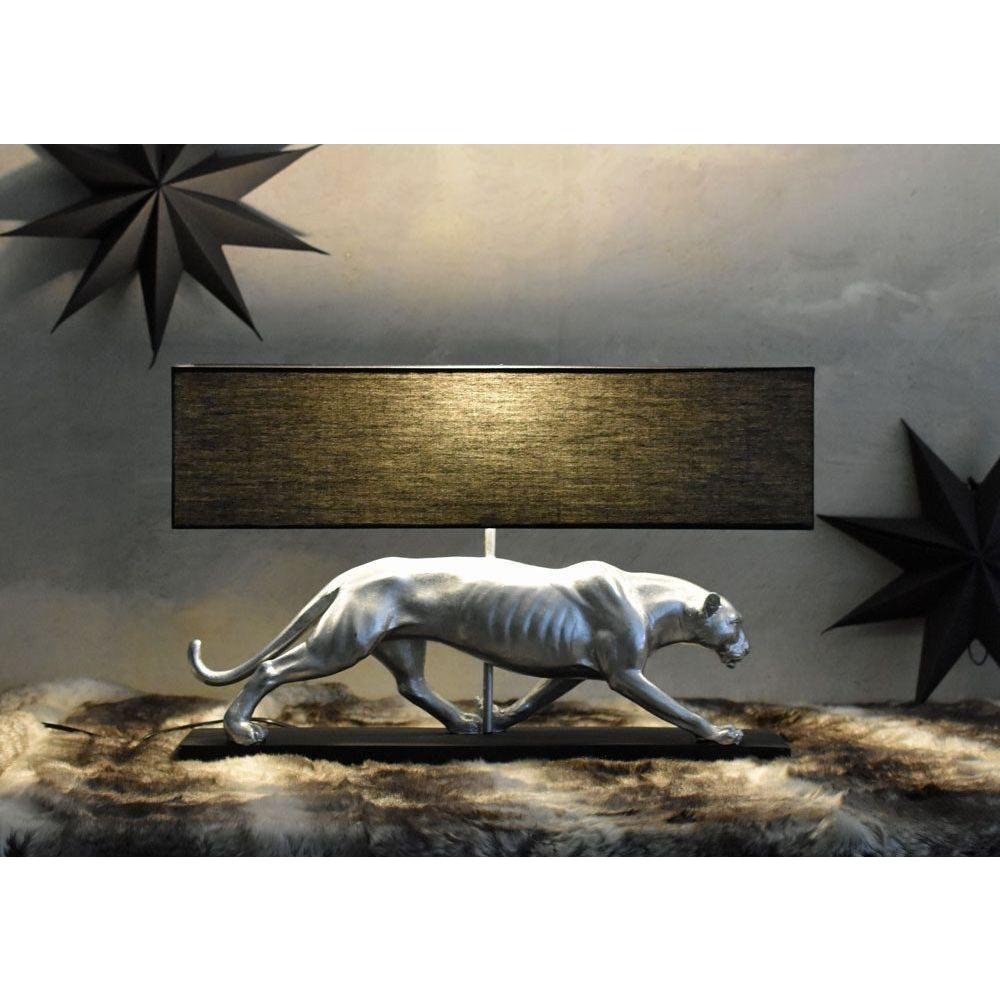 Panther-Tischleuchte, silber - Luxurelle-Shop