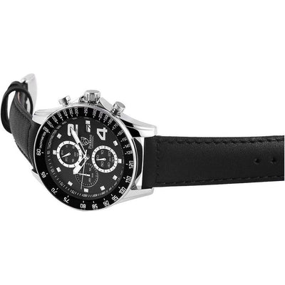 Pierrini Herren - Armbanduhr Lederarmband Chronograph Quarz - Luxurelle-Shop