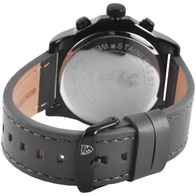 Pierrini Herren - Armbanduhr Lederband Chronograph Quarz Grau - Luxurelle-Shop