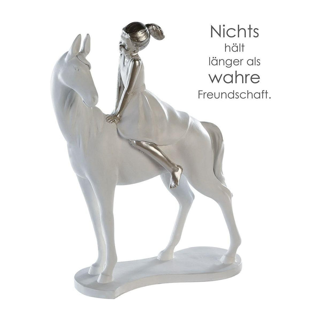 Poet Skulptur "Girl on Horse" weiss/silber - Luxurelle-Shop