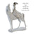 Poet Skulptur "Girl on Horse" weiss/silber
