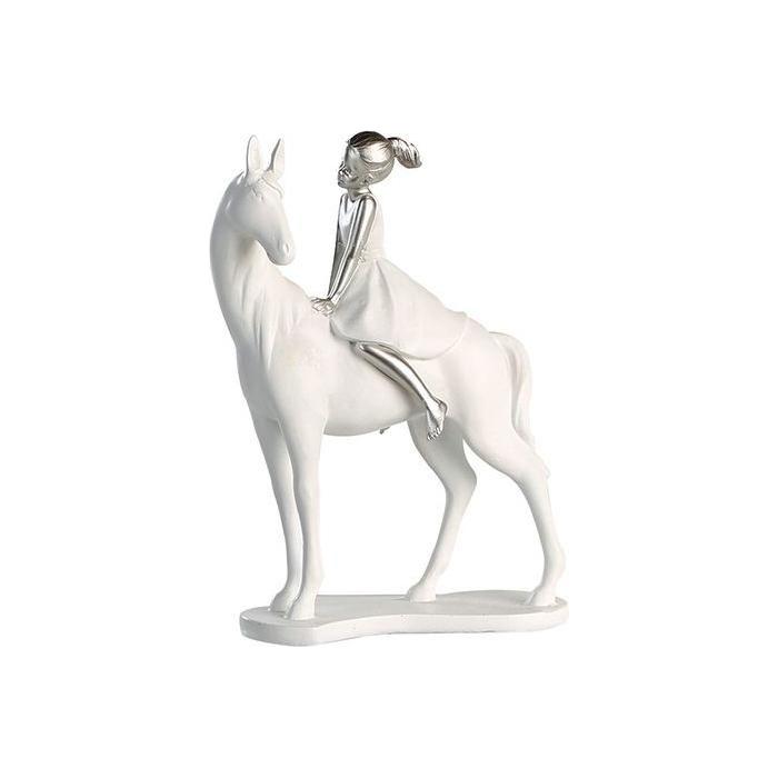 Poet Skulptur "Girl on Horse" weiss/silber - Luxurelle-Shop