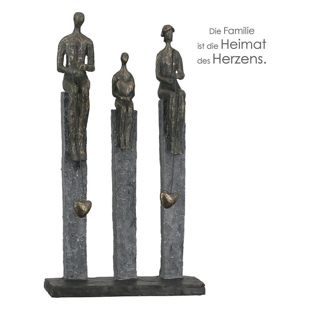 Poly Skulptur "Fishing" 3 bronzefarbene Figuren - Luxurelle-Shop